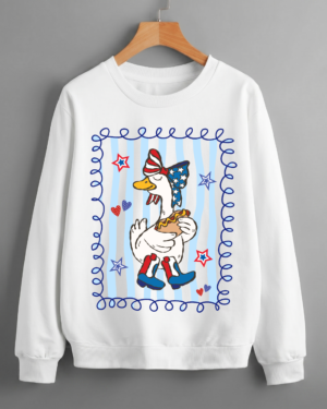 Retro Patriotic Goose America Pride Vintage Style Graphic Sweatshirt Printed in USA (Unisex)