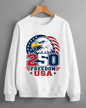 Bold Eagle USA 250 Years Iconic Emblem Freedom and Heritage Patriotic Sweatshirt Printed in USA (Unisex)