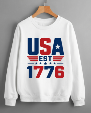 Classic USA Established 1776 Founders Heritage America Spirit Wear Patriotic Sweatshirt Printed in USA (Unisex)